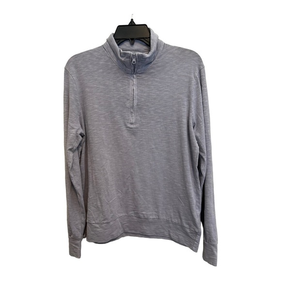 THOMAS Dean GREY 1/4 ZIP SLUB PERFORMANCE KNIT - Picture 2 of 12